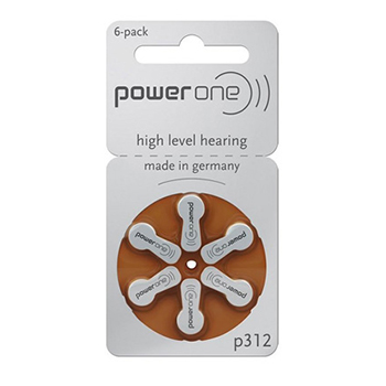 Батарейки Powerone для слуховых аппаратов типопразмер р312